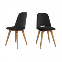 Manhattan Comfort 2-1020565 Selina Velvet Accent Chair in Black - Set of 2